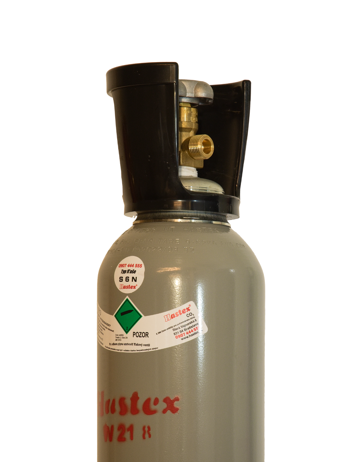 Obrázok 3 - Fľaša CO2, 6 kg, závit    W 21,8 x 1/14” (BEZ NÁPLNE)