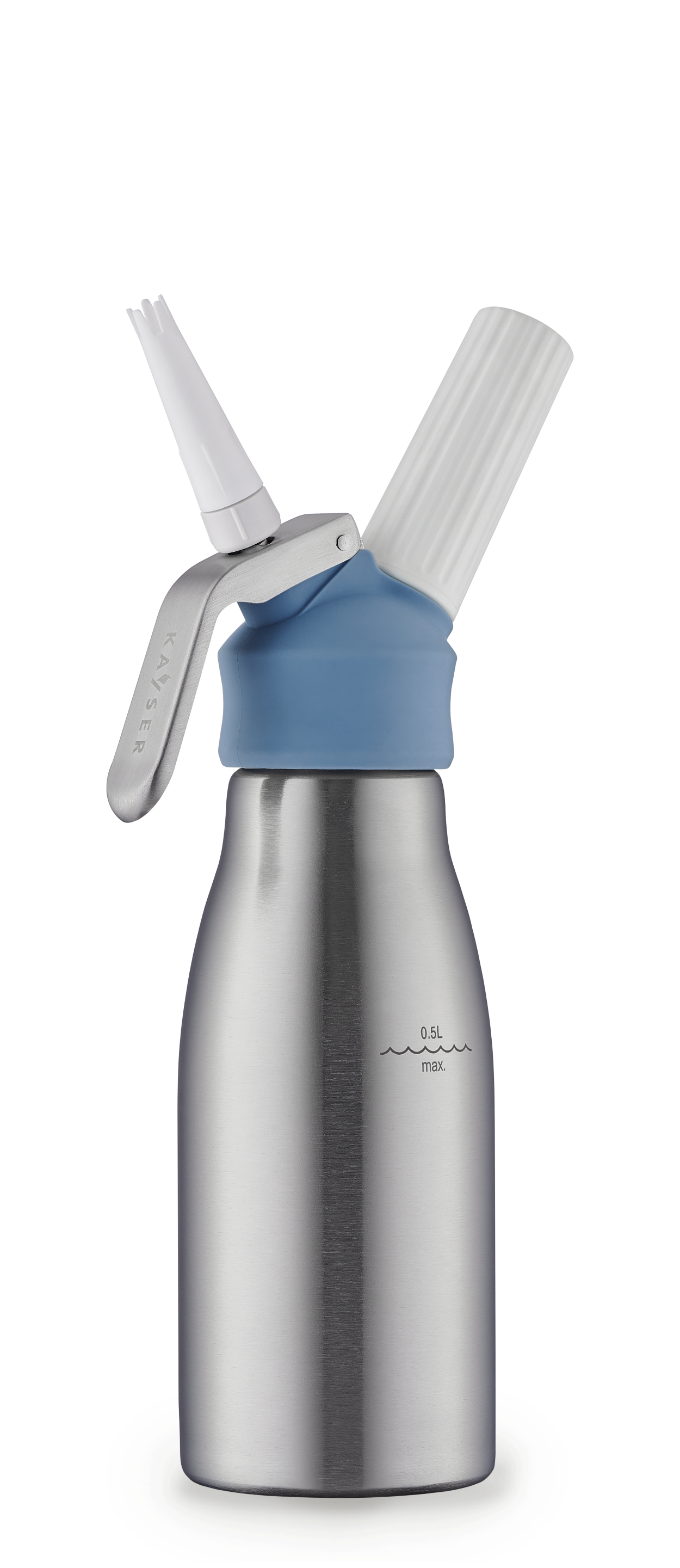 Produkt Fľaša šľahačková Kayser WHIPcreamer 0,5l HARMONY modrá  PLUS 10 ks bombičiek ZDARMA